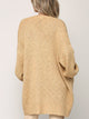 WSK 2380 Womens Kimono Long Batwing Sleeve Open Front Chunky  Knit Cardigan Loose Sweater with Pocket