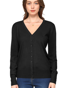 WSK780 Womens Keep It Classic V Neck Cardigan