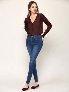 WSK780 Womens Keep It Classic V Neck Cardigan