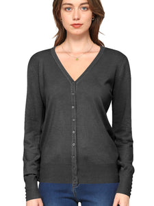 WSK780 Womens Keep It Classic V Neck Cardigan