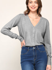 WSK780 Womens Keep It Classic V Neck Cardigan