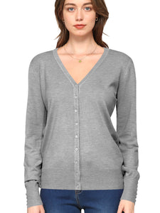 WSK780 Womens Keep It Classic V Neck Cardigan