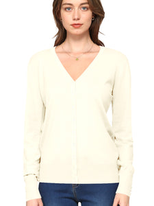 WSK780 Womens Keep It Classic V Neck Cardigan