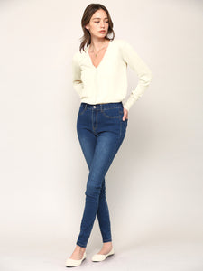 WSK780 Womens Keep It Classic V Neck Cardigan
