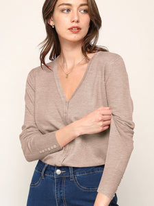 WSK780 Womens Keep It Classic V Neck Cardigan