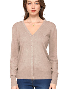 WSK780 Womens Keep It Classic V Neck Cardigan