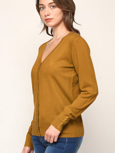 WSK780 Womens Keep It Classic V Neck Cardigan