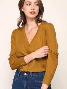 WSK780 Womens Keep It Classic V Neck Cardigan
