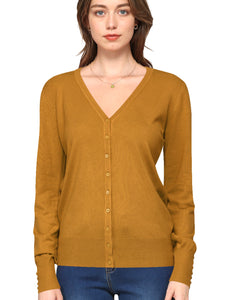 WSK780 Womens Keep It Classic V Neck Cardigan
