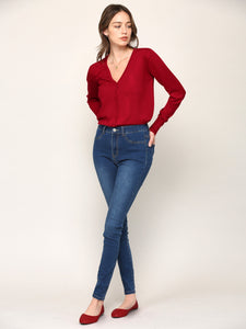 WSK780 Womens Keep It Classic V Neck Cardigan