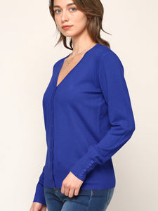 WSK780 Womens Keep It Classic V Neck Cardigan