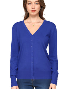 WSK780 Womens Keep It Classic V Neck Cardigan