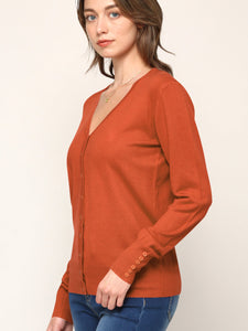 WSK780 Womens Keep It Classic V Neck Cardigan