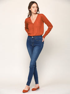 WSK780 Womens Keep It Classic V Neck Cardigan