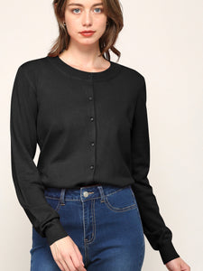 WSK781 Womens Keep It Classic Round Cardigan