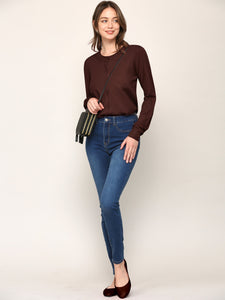 WSK781 Womens Keep It Classic Round Cardigan