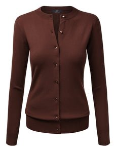 WSK781 Womens Keep It Classic Round Cardigan