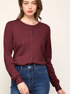 WSK781 Womens Keep It Classic Round Cardigan