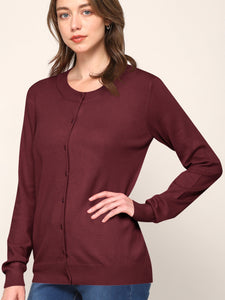 WSK781 Womens Keep It Classic Round Cardigan
