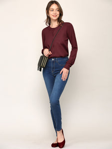 WSK781 Womens Keep It Classic Round Cardigan