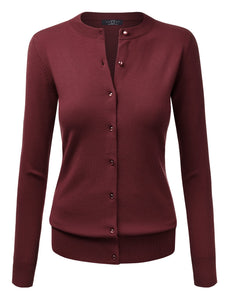 WSK781 Womens Keep It Classic Round Cardigan