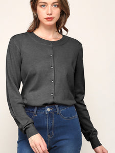 WSK781 Womens Keep It Classic Round Cardigan