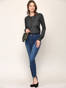 WSK781 Womens Keep It Classic Round Cardigan
