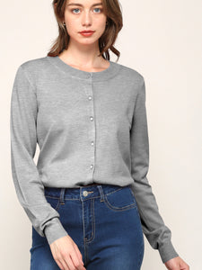 WSK781 Womens Keep It Classic Round Cardigan