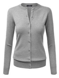 WSK781 Womens Keep It Classic Round Cardigan