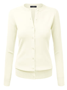 WSK781 Womens Keep It Classic Round Cardigan
