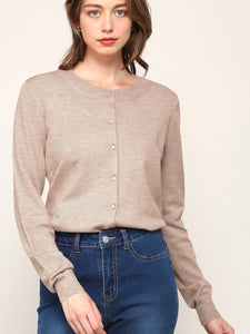 WSK781 Womens Keep It Classic Round Cardigan