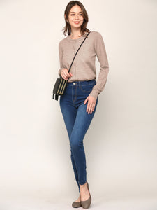 WSK781 Womens Keep It Classic Round Cardigan