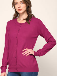 WSK781 Womens Keep It Classic Round Cardigan