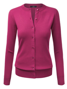 WSK781 Womens Keep It Classic Round Cardigan