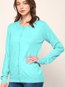 WSK781 Womens Keep It Classic Round Cardigan