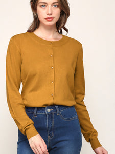 WSK781 Womens Keep It Classic Round Cardigan