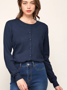 WSK781 Womens Keep It Classic Round Cardigan