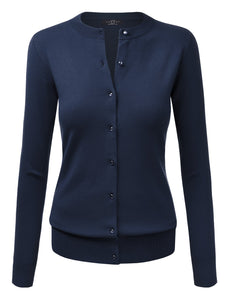 WSK781 Womens Keep It Classic Round Cardigan