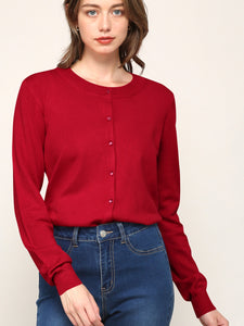 WSK781 Womens Keep It Classic Round Cardigan