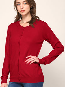 WSK781 Womens Keep It Classic Round Cardigan