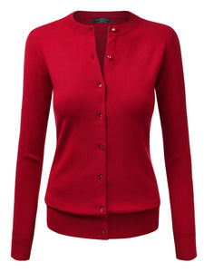 WSK781 Womens Keep It Classic Round Cardigan