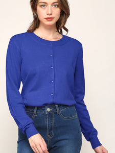 WSK781 Womens Keep It Classic Round Cardigan