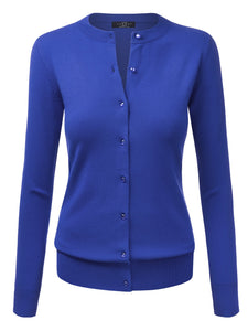 WSK781 Womens Keep It Classic Round Cardigan