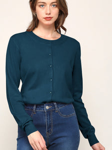 WSK781 Womens Keep It Classic Round Cardigan