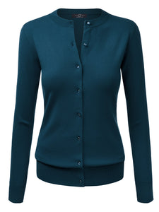 WSK781 Womens Keep It Classic Round Cardigan