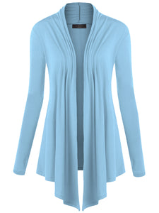 WSK850 Women's Draped Open- Front Cardigan