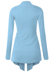 WSK850 Women's Draped Open- Front Cardigan