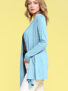 WSK850 Women's Draped Open- Front Cardigan