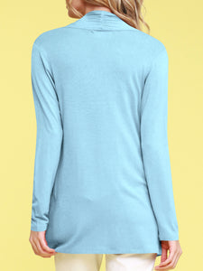 WSK850 Women's Draped Open- Front Cardigan