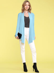 WSK850 Women's Draped Open- Front Cardigan